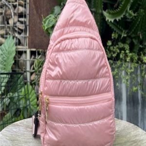 Adorable pink puffy cross body